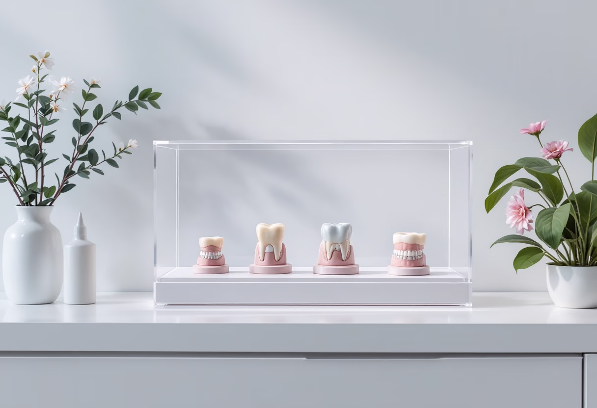 Full and partial dentures displayed at Creative Dentures Brisbane